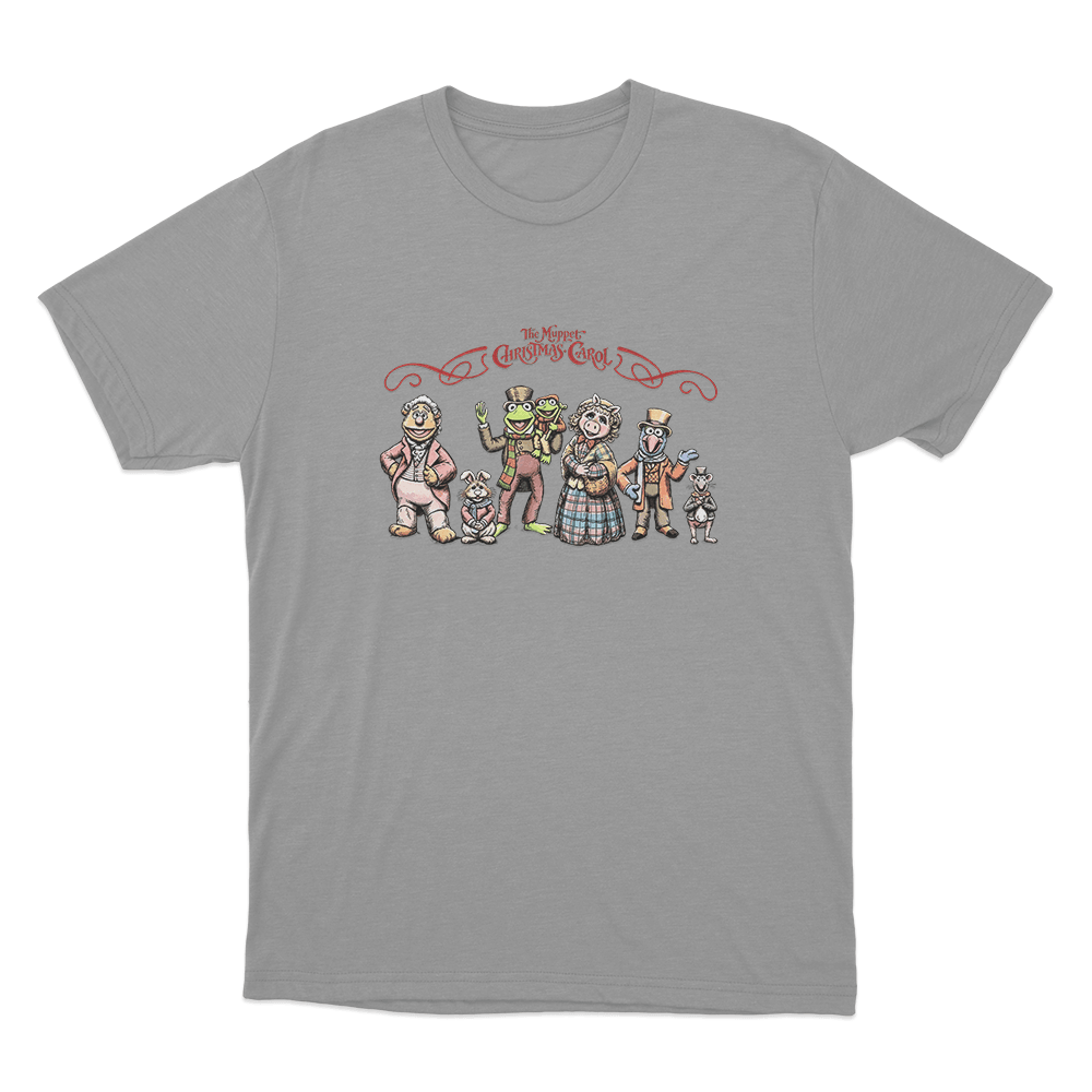 The Muppet Christmas Carol Holiday Characters Unisex T Shirt Grey The Muppet Christmas Carol Holiday Characters Unisex T Shirt Grey