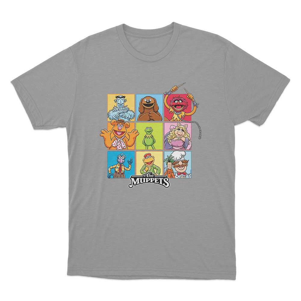The Muppets Character Grid Unisex T Shirt Grey The Muppets Character Grid Unisex T Shirt Grey