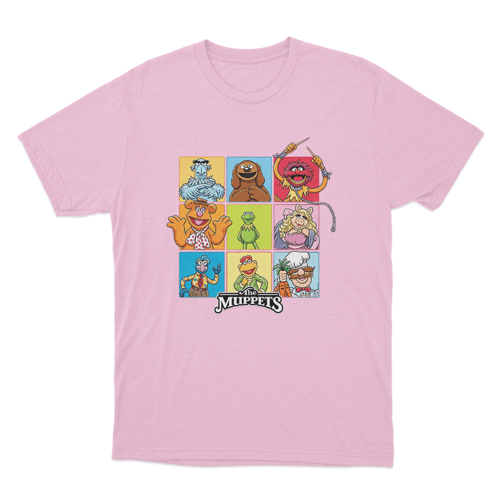 The Muppets Character Grid Unisex T Shirt Pink The Muppets Character Grid Unisex T Shirt Pink