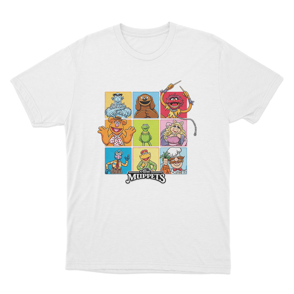 The Muppets Character Grid Unisex T Shirt White The Muppets Character Grid Unisex T Shirt White