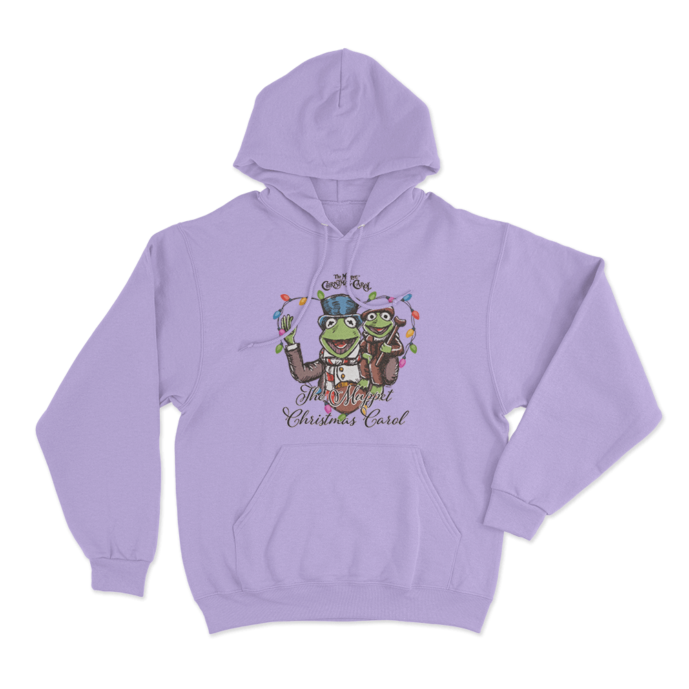 The Muppets Christmas Kermit Heart Light String Unisex Hoodie Purple The Muppets Christmas Kermit Heart Light String Unisex Hoodie Purple